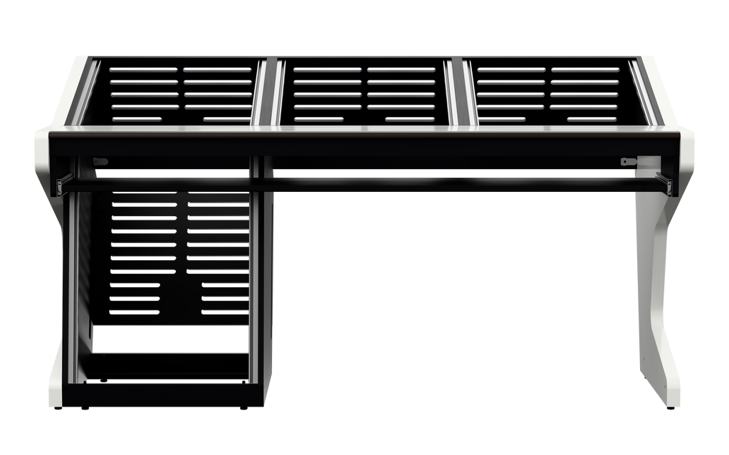 Sessiondesk TRIO [3x12 + 1x12] + KEY in gloss white — front view