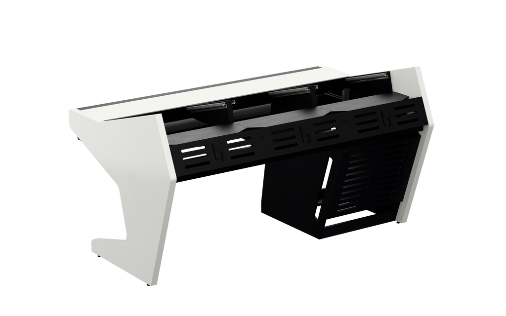 Sessiondesk TRIO [3x8 + 1x12] + KEY in gloss white — back view
