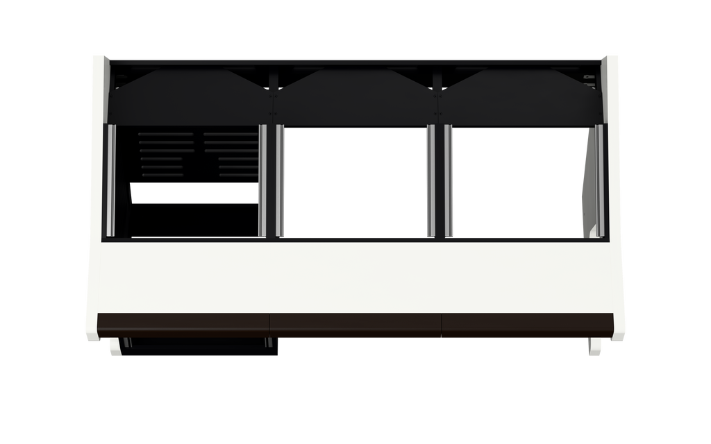 Sessiondesk TRIO [3x8 + 1x12] in gloss white — top view