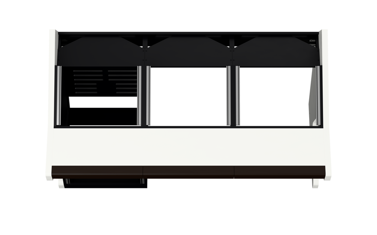 Sessiondesk TRIO [3x8 + 1x12] in gloss white — top view
