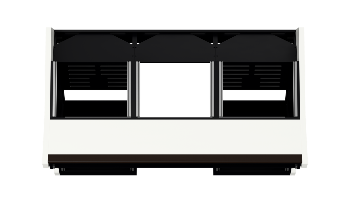 Sessiondesk TRIO [3x8 + 2x12] + KEY in gloss white — top view